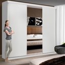 Ver imagem 2 de Guarda Roupa Casal 3 Portas de Correr e 3 Espelhos Evidence Minastex