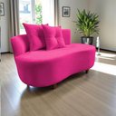 Ver imagem 1 de Namoradeira Sofá Feijão Suria Orgânica Veludo Rosa Pink