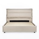 Ver imagem 1 de Cama Queen Emaya com Cabeceira Estofada Aveludado 218cm x 180cm Bege Casavee