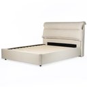 Ver imagem 3 de Cama Queen Emaya com Cabeceira Estofada Aveludado 218cm x 180cm Bege Casavee