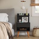 Ver imagem 2 de Kit 2 Mesas de Cabeceira para Quarto Pés Palito Retrô 1 Gaveta Sleep - Preto