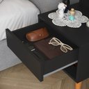 Ver imagem 3 de Kit 2 Mesas de Cabeceira para Quarto Pés Palito Retrô 1 Gaveta Sleep - Preto