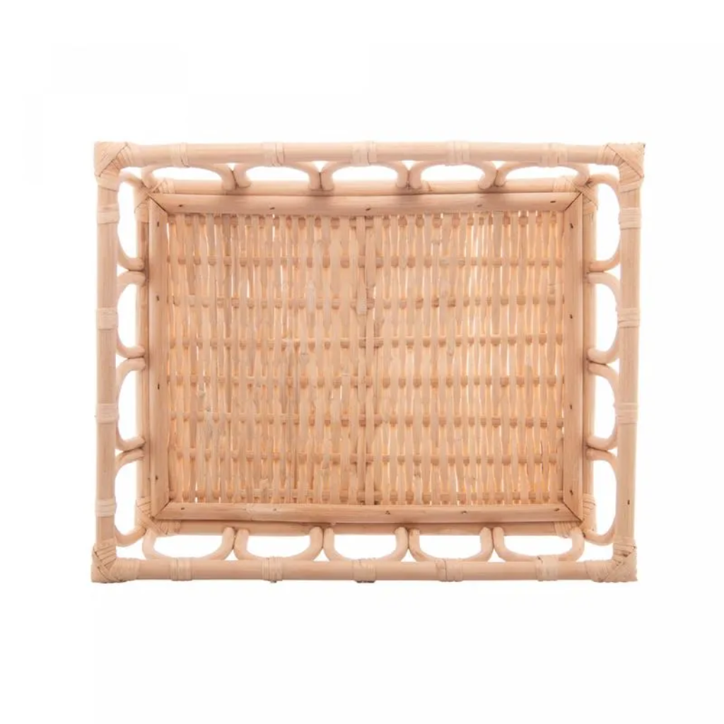 Bandeja Decorativa de Rattan Nature 30cm X 24cm X 7cm - 4