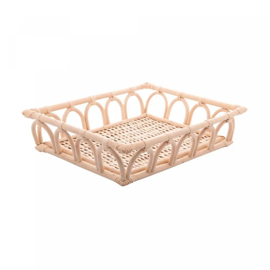 Bandeja Decorativa de Rattan Nature 30cm X 24cm X 7cm - 2