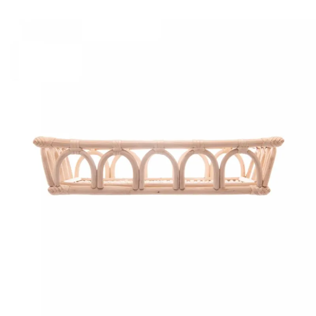 Bandeja Decorativa de Rattan Nature 30cm X 24cm X 7cm - 3