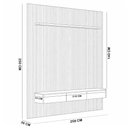 Ver imagem 6 de Painel Ripado para TV 85 pol com Bancada Orgânica e Prateleira LED 258cm Slats L05 Tauari Gris