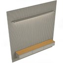 Ver mais imagens de Painel Ripado para TV 85 pol com Bancada Orgânica e Prateleira LED 258cm Slats L05 Tauari Gris