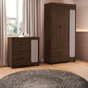 Ver imagem 5 de Guarda Roupa Solteiro 3 Portas Comoda 4 Gavetas Mdf Clara Chocolate Decmade