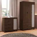 Ver imagem 2 de Guarda Roupa Solteiro 3 Portas Comoda 4 Gavetas Mdf Clara Chocolate Decmade