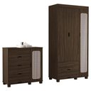 Ver imagem 1 de Guarda Roupa Solteiro 3 Portas Comoda 4 Gavetas Mdf Clara Chocolate Decmade