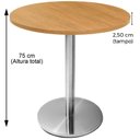 Ver imagem 5 de Mesa Beta Inox 75 Cm (altura) Disco Redondo Tampo Mdp Redondo 60 Cm (larg) X 2,50 Cm (alt) Samba