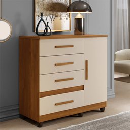 Cômoda New Florença Em MDP Benetil Móveis - 1 Cômoda New Florença Em MDP Benetil Móveis - 1