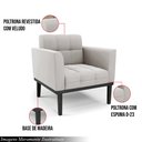 Ver imagem 3 de Poltrona Decorativa Karen Pés Fixo em Madeira Preto Veludo Cinza G19 - Gran Belo