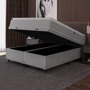 Ver imagem 2 de Cama Box Baú Casal Queen Colchão Molas Ensacadas Pillow Top Perfect 158x198x74 Cinza/Branco