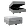 Cama Box Baú Casal Queen Colchão Molas Ensacadas Pillow Top Perfect 158x198x74 Cinza/Branco - 3