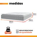 Ver imagem 4 de Cama Box Baú Casal Queen Colchão Molas Ensacadas Pillow Top Perfect 158x198x74 Cinza/Branco