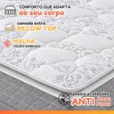 Ver imagem 5 de Cama Box Baú Casal Queen Colchão Molas Ensacadas Pillow Top Perfect 158x198x74 Cinza/Branco