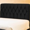 Ver imagem 4 de Cabeceira Cama Box Casal Queen Size 160cm Eloá Estofada Suede Veludo Premium Preto