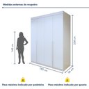 Ver imagem 3 de Guarda-roupa 4 Portas 100% Mdf Versátil