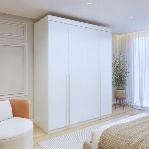 Guarda Roupa Casal 4 Portas e 4 Gavetas 100% MDF Versátil