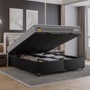 Ver imagem 6 de Cama Box Baú Queen Bipartido Suede Preto + Colchão Life D33 Pillow Top 61x158x198cm Cinza