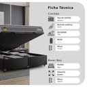 Ver imagem 2 de Cama Box Baú Queen Bipartido Suede Preto + Colchão Life D33 Pillow Top 61x158x198cm Cinza