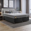 Ver imagem 5 de Cama Box Baú Queen Bipartido Suede Preto + Colchão Life D33 Pillow Top 61x158x198cm Cinza
