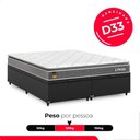 Ver imagem 4 de Cama Box Baú Queen Bipartido Suede Preto + Colchão Life D33 Pillow Top 61x158x198cm Cinza