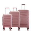 Ver imagem 1 de Kit Conjunto 3 Malas Rígidas de Polipropileno 360° com Tsa - Gladiador P1c3 Cor:rose
