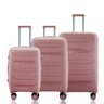 Kit Conjunto 3 Malas Rígidas de Polipropileno 360° com Tsa - Gladiador P1c3 Cor:rose - 1