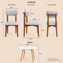 Ver imagem 3 de Kit Mesa Jantar 90cm Branca & 4 Cadeiras Estofadas Linho Cinza-Claro