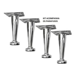 Pé Cônico Regulável para Móveis Caad 12cm Preto 2 Peças+Paraf - 2