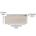 Ver imagem 4 de Cesto Organizador Flow 27x22x9cm Bege ou Closet 5,4l Banheiro Lavanderia Caixa Organizadora