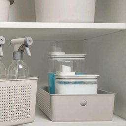 Cesto Organizador Flow 27x22x9cm Bege ou Closet 5,4l Banheiro Lavanderia Caixa Organizadora - 2