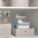 Ver imagem 2 de Cesto Organizador Flow 27x22x9cm Bege ou Closet 5,4l Banheiro Lavanderia Caixa Organizadora