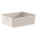 Ver imagem 1 de Cesto Organizador Flow 27x22x9cm Bege ou Closet 5,4l Banheiro Lavanderia Caixa Organizadora