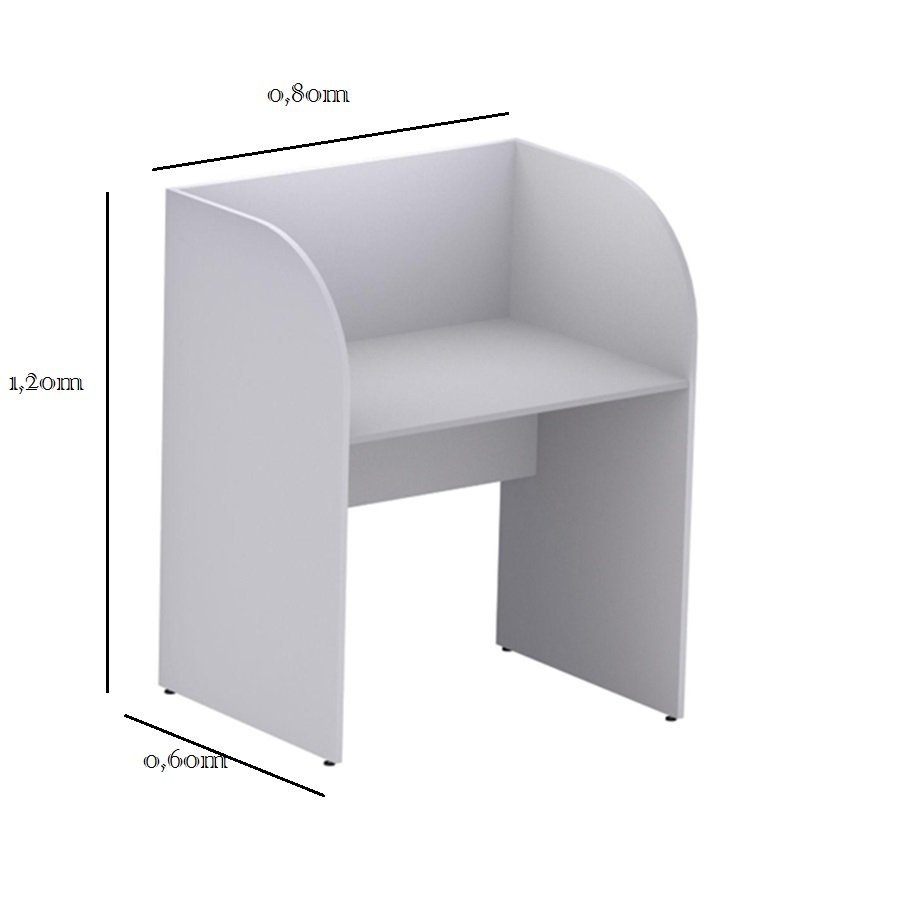 Baia telemarketing fechada Inicial cinza 1,20x0,80x0,60m - 1334 - 2