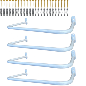 Kit 4 Araras Cabideiros 60cm Fixas de Parede Suporte Alta Resistência Aço Reforçado Closet Loja