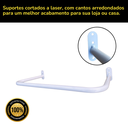 Ver mais imagens de Kit 4 Araras Cabideiros 60cm Fixas de Parede Suporte Alta Resistência Aço Reforçado Closet Loja