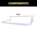 Ver imagem 5 de Kit 4 Araras Cabideiros 60cm Fixas de Parede Suporte Alta Resistência Aço Reforçado Closet Loja