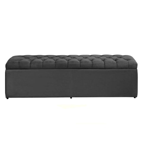 Báu calçadeira sapateira Dubai 1,58 Mt-Suede Cinza GAT MAGAZINE