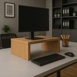 Suporte de Monitor em Mdf Freijó - 50cm Largura | Design Minimalista e Resistente - 4