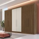 Ver imagem 3 de Guarda Roupa Casal 6 Portas com 4 Portas Ripadas Potente - Móveis Europa