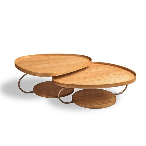 Conjunto Mesas de Centro Nest 2 Peças Marrom