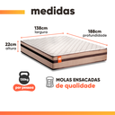 Ver imagem 5 de Cama Box Baú Casal Molas Ensacadas Bege Bali 138x188x63cm