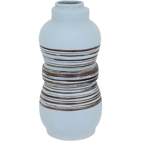 Vaso Decorativo Enfeite Casa Cerâmica 32x15x15cm Bege
