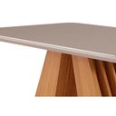 Ver imagem 5 de Mesa P/ Cozinha Ágata C/ Tampo Madeirado C/ Vidro 130x80cm Cinamomo/off White - Cimol