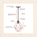 Ver imagem 2 de Luminária Pendente Diamante Lustre Aramado Retrô Elegance:Rosé/M