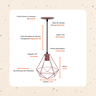 Luminária Pendente Diamante Lustre Aramado Retrô Elegance:Rosé/M - 2