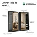 Ver imagem 4 de Conjunto 2 Guarda-Roupas 4 Portas de Correr com 4 Espelhos Preto/Rustic Tokio Madesa